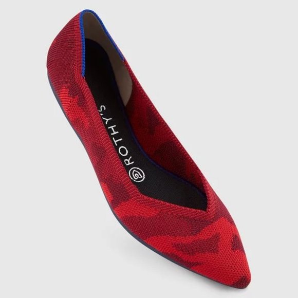 Rothy's Shoes - NWT Rothy’s Red Camo The Point Flat Shoes  Retired SIZE 6